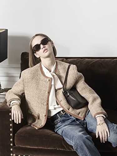 PORADAY Modern Thick Oval Sunglasses for Women Fashion Clout Goggles Retro Narrow Chunky Sun Glasses Gradient Shades Round 90s (Leopard/Grey)3