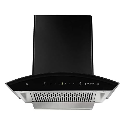 Faber 60 cm 1200 m³/hr angular Kitchen Chimney (HOOD EVEREST SC TC HC BK 60, Filterless technology, Touch Control, Black)