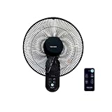 TEKNOS 30cm壁掛け扇風機 フルリモコン 黒 フラットガード ACモーター KI-W306RK