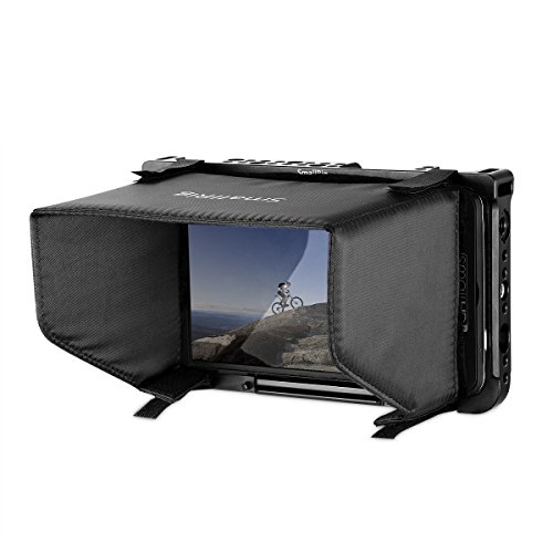 SMALLRIG Monitor Cage with Quick Release NATO Rail, Anti-Twist Locating Holes for Arri Standard Pins and Dedicated Sunhood for SmallHD 701Lite，702 Lite，702 Bright - 2131