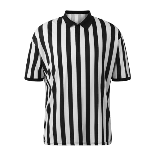 2026 - Maglietta da arbitro da uomo, ufficiale, da arbitro, a maniche corte, costume da calcio, Halloween, senza pancia, bianco, L