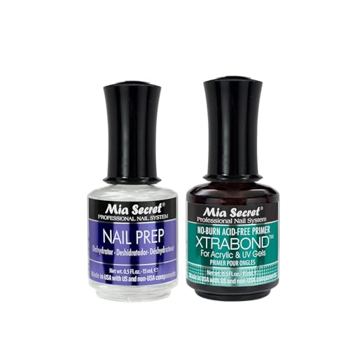 Mia Secret Professional Nail Prep pH Balance Dehydrator & XtraBond Acid-Free Primer 0.5 oz +