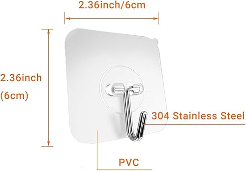 Miniatura 2 de Ganchos adhesivos de pared para colgar sombreros, ganchos para llaves, ganchos para colgar abrigos, ganchos para montaje en pared, ganchos de ducha,