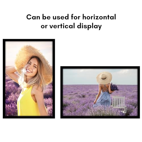Americanflat 19x30 Picture Frame with Polished Plexiglass - Black Picture Frame - Wide Photo Frames Made of Engineered Wood for Vertical or Horizontal Wall Display - Epic Collection - Black