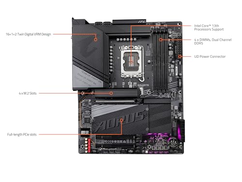 Image of GIGABYTE Z790 AORUS Elite X WIFI7 LGA 1700 ATX Motherboard, Support Intel Core 14th /13th /12th Gen, DDR5, 16+1+2 Power Phase, 4X M.2, PCIe 5.0, USB-C 3.2, WIFI7, 2.5GbE, Q-Flash, EZ-Latch, RGB Fusion
