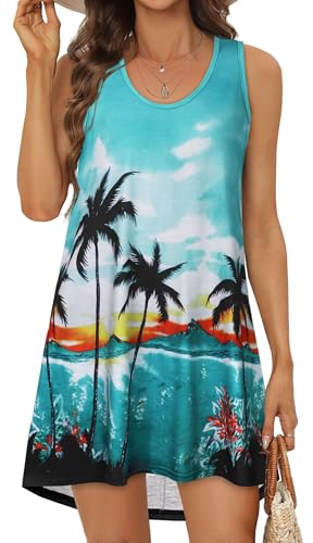 Image of elescat Womens Swimsuit Cover Up Summer Sleeveless T Shirt Beach Dress Tank Bikini Coverups 2026