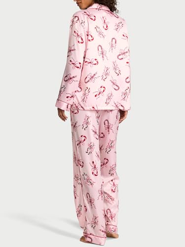 Image of Victoria's Secret Satin Pajama Set, Long Sleeve Button Down Shirt & Pants, Sleepwear for Women (XS-XXL)