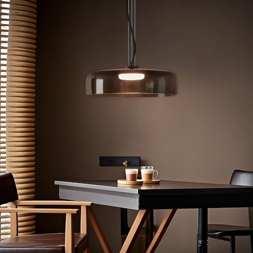 Zobawlks Mid Century Modern Chandelier: Glass Pendant Light for Kitchen