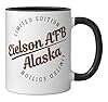 Retro Athletic Eielson AFB AK Apparel Ceramic Mug, Black/White #1