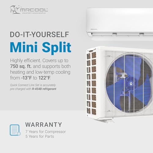Image of MRCOOL 18000 BTU 115V Ductless Inverter Mini Split Air Conditioner & Heat Pump System, 5th Gen DIY - Wall-Mounted AC Unit w / Heating and Cooling for Home, Office & Commercial Space