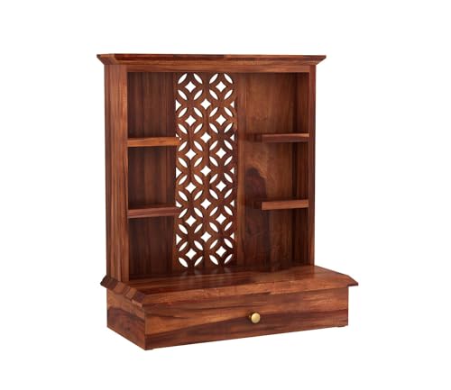 Image of SEENO Kamdhenu Art And Craft Wooden Temple /Home Temple /Pooja Mandir /Pooja Mandap /Temple, 62 Cm