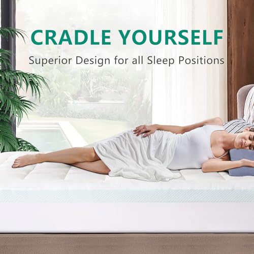 3" NEXHOME PRO Dual-Layer Cooling Gel Memory Foam Mattress Topper w/ Bamboo Pillow Top (King) - image 4
