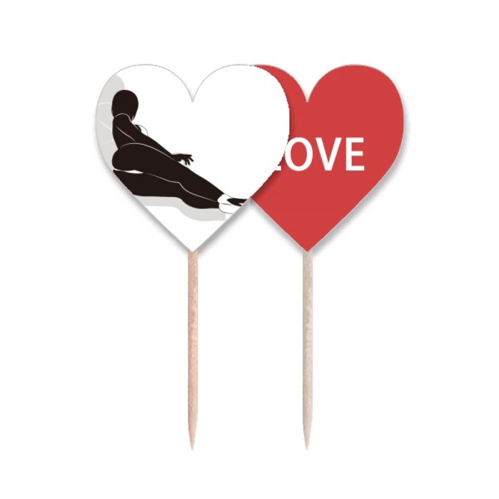 Cupcake pick bikini drapeau love heart cure dents pour buffet