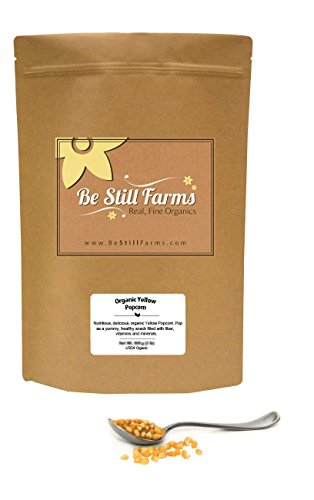 Be Still Farms Organic Yellow Popcorn (5lb) Organic Popcorn Kernels Non GMO - Low Carb Popcorn - Popcorn Kernels for Hot Air Popper - Ideal for Large Kernel Popcorn | Vegan Popcorn | Low Carb Snack