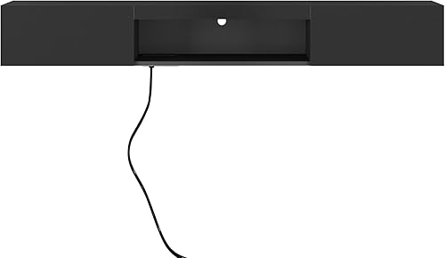 Miniatura 8 de Soporte flotante para TV montado en la pared con luces LED, centro de entretenimiento flotante para televisores de 707580 pulgadas, moderno estante