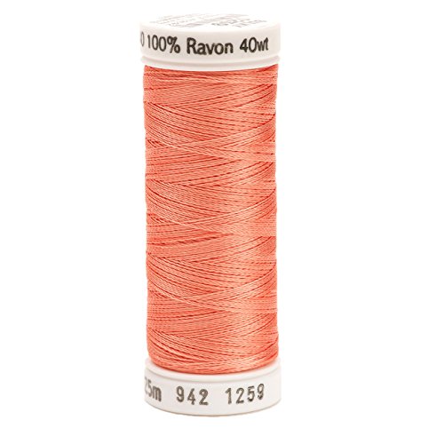 Hilo de rayón Sulky 942-1259 para coser, 250 yardas, durazno salmón miniatura 1