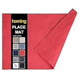 homing Faux Leather Heat Resistant Placemats Set of 6 – Waterproof Wipeable Dining PU Place Mats...