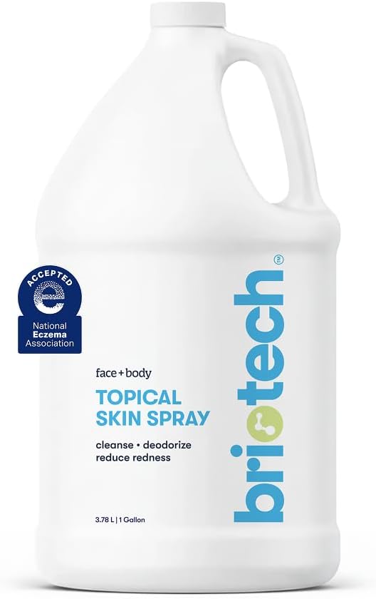 BRIOTECH Topical Skin Spray, Hypochlorous Acid for Sensitive Skin, HOCl Facial Mist, Full Body Support Against Irritation, Calm Redness, Soothe Foot & Scalp, 1 Gallon Refill (1 Pack)