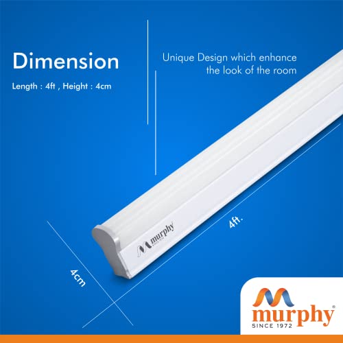 Image of Murphy Heavy Duty Aluminium LED Tube Light 4 Feet 40W - Cool White Batten Pack of 4