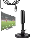 Antena TV Digital HDTV Interna/Externa - Cabo com 3m – UHF|VHF|Full HD, Base Magnética - Imã, Cabo Coaxial 75 Ω, 3,5 dBi | Resistente à Água - Compatível Com Samsung, LG, Philco, Philips, Smart TV