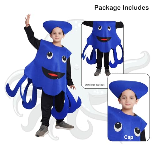 Image of Kaku Fancy Dresses Octopus Cutout for Kids, Water Animal Costume for Boys & Girls (Freesize /Only Cutout with Cap)