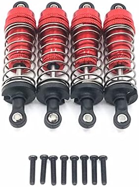 4PCs/1set Metal Front&Rear Universal Shock Absorber for Wltoys 124019 124018 124017 124016 144002 144001 RC Car Upgrade Parts ( Color : Black )