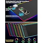 XXL Mouse Pad with Phone Holder - Black, RGB Desk Mat with 15W Fast Charging, LED Gaming Mousepad with 11 Light Colors, Waterproof Non-Slip Pad for Office & Home - Image 2