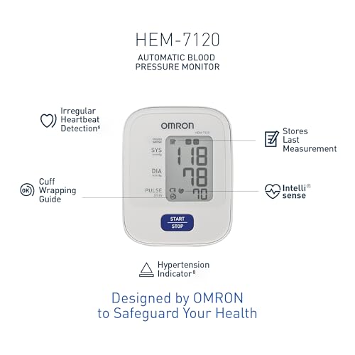 Image of Omron HEM 7120 Fully Automatic Digital Blood Pressure Monitor With Intellisense Technology For Most Accurate Measurement - Arm Circumference (22-32Cm)