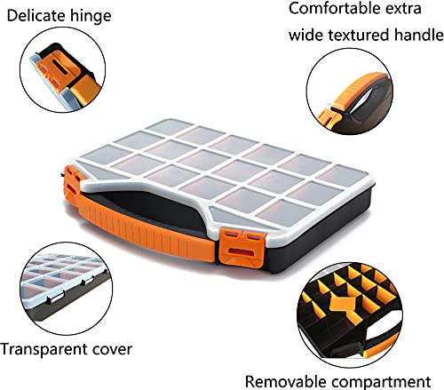Image of Sooyee 18 Grids Plastic Organizer Box Container Craft Storage with Adjustable Dividers for Beads Art DIY Crafts Jewelry Fishing Tackles Washi Tapes Threads Screws Nails Screws