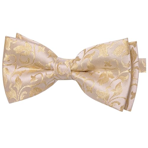 Image of YourTies Bow Ties for Men Pretied Bowties Solid Color Satin Bow Tie Formal Business Tuxedo Wedding Party Prom