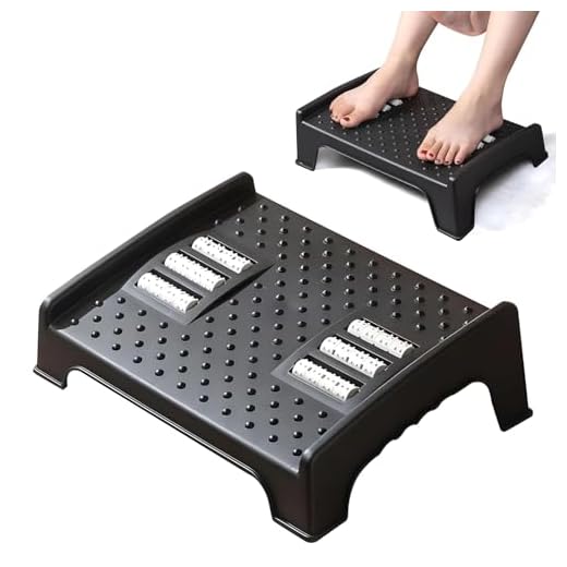 Snailax Adjustable Foot Rest for Office Chair with Massage Texture and Roller | Ergonomic Footrest Under Desk with 6 Heights | Leg Resting Stool for Home, Office Table and Sofa (BLACK)