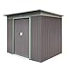 Produktbild Metall Gerätehaus Geräteschuppen Gartenhaus Schuppen Dublin grau beige 280x206cm