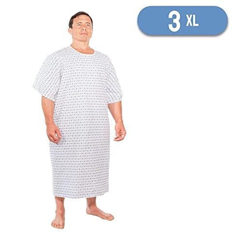 Nobles Health Care Blue/Green Squares Print 3X Unisex Hospital Gown- Pack of 2