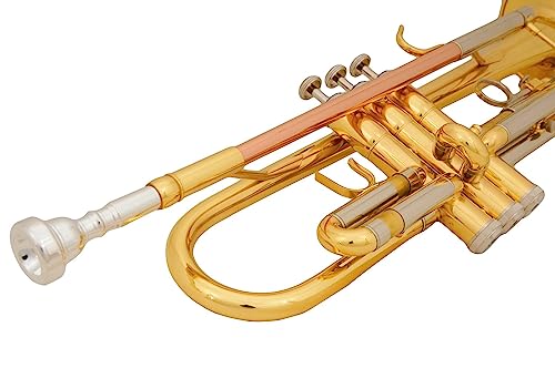 Trompete Glory Brass Bb com estojo profissional + kit de cuidados, dourado