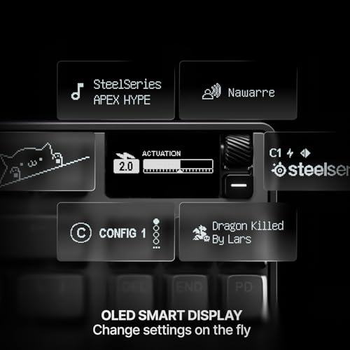 Image of SteelSeries Apex Pro TKL Gen 3 Gaming Keyboard - OmniPoint 3.0 Analog Magnetic Switches, Quickset Auto-Presets (Rapid Trigger, Rapid Tap /SOCD, Protection Mode), OLED, RGB, PBT Keycaps, 2.4G+BT, Black