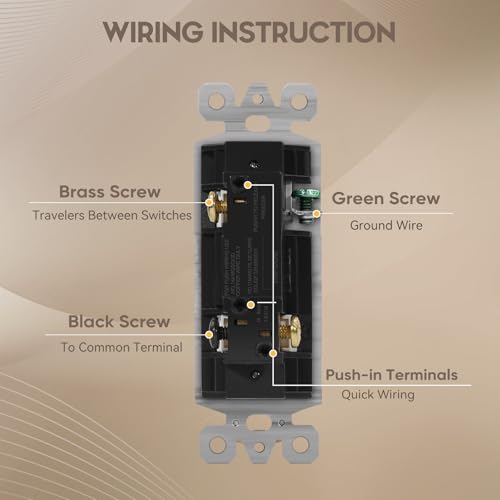 Image of ECOELER Black Decorative Light Switch, Single Pole or Three Way Rocker Paddle Wall Switch Replacement, 15A 120 /277V, Self-Grounding, On /Off Wall Interrupter for Residential and Commercial, 20 Pack