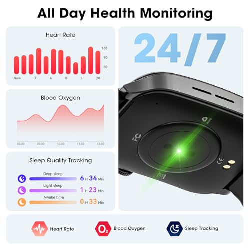 Image of Smart Watches for Men Women, 1.91 inch HD Curve Screen Smartwatch (Answer /Make Call), Activity Fitness Tracker with Heart Rate Sleep Monitor Pedometer, 100+ Sport Modes, Smart Watch for Android iPhone