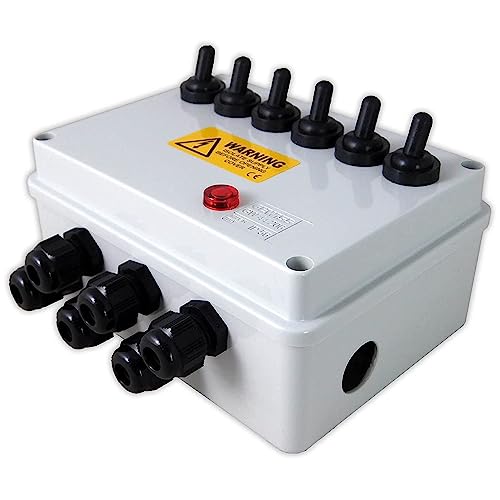 Aquacadabra 6-Way Armoured Garden Switch Box Weatherproof for Outdoor Pond
