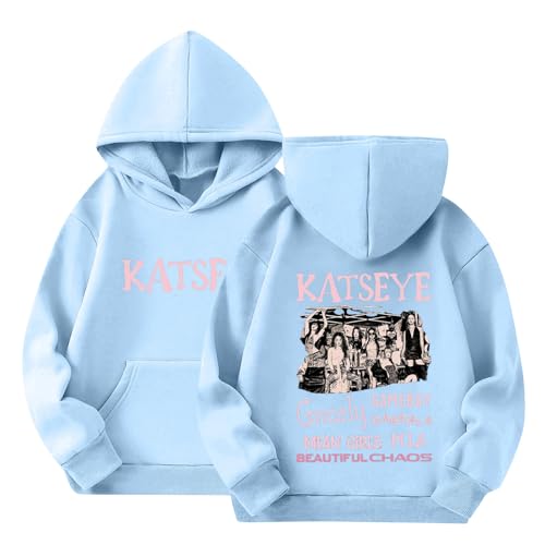 BCGQVZES Katse.ye Hoodies for Kids Katse.ye Merch Sweatshirts Fashion Music Album Graphic Long Sleeve Hoodied Concert Streetwear 9-10 Years 02-Sky Blue