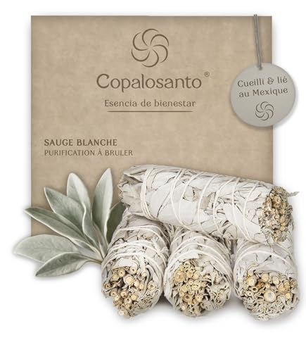 COPALOSANTO® | 4 Atados de Salvia Blanca para Quemar de 10cm...