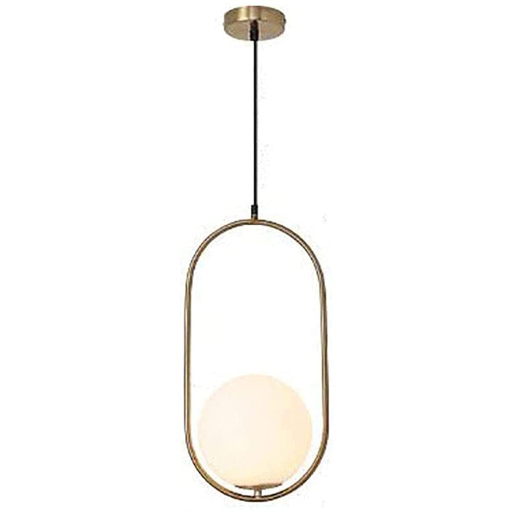 Candelabro LED dorado de diseño nórdico con esfera de vidrio esmerilado 8