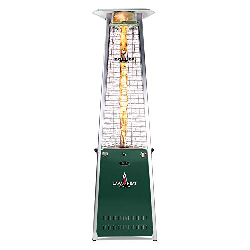 Lava Heat Italia SLSF32560G 2G 92.5" Triangle Glass Tube Outdoor Patio Heater, Moss
