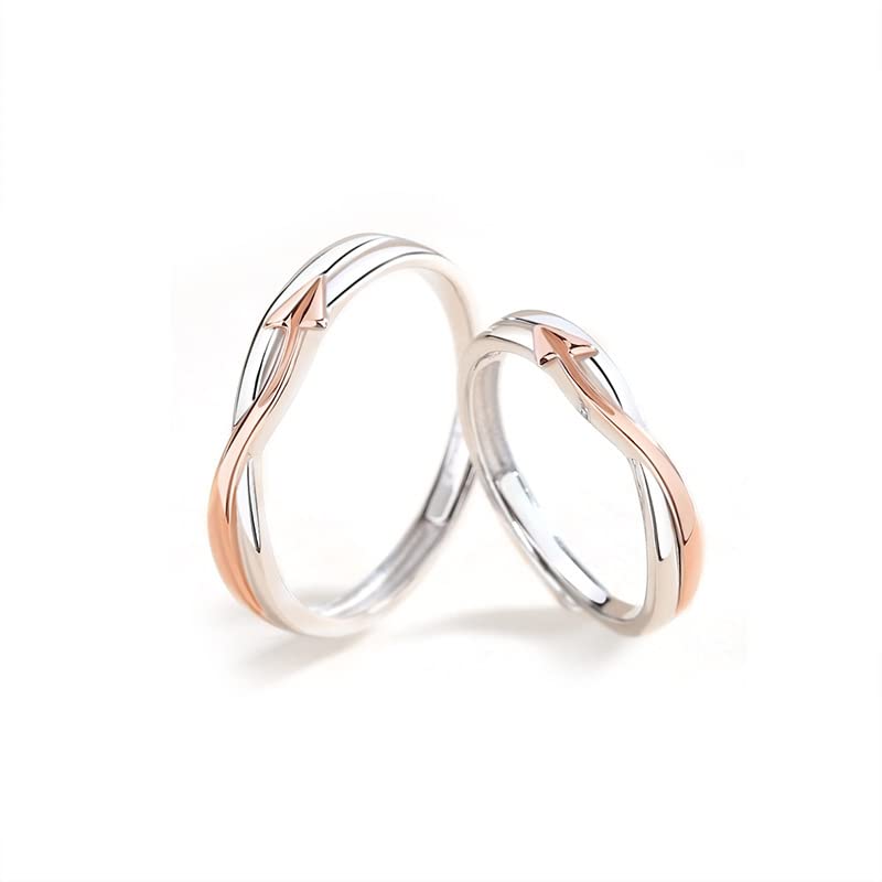 Anneaux Argent 925 Couple - Alliances de Promesse avec Gravure Track of Love Éclat Durable