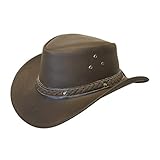 Down Under Leather Hat Brown Large