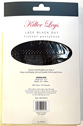 Image of Fishnet Pantyhose 168YD072Q, Black, Lace Black Out, Queen