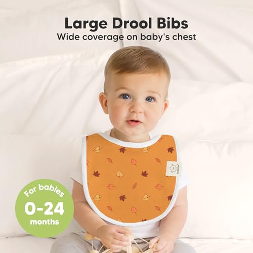 Image of 8-Pack Organic Baby Bibs for Boys, Girls - Soft Cotton Drooling and Teething Bibs for Baby Girl & Boy, Extra Absorbent, Easy To Clean & Put On for Toddler, Newborn, Infant 0-24 Months (Countryside)