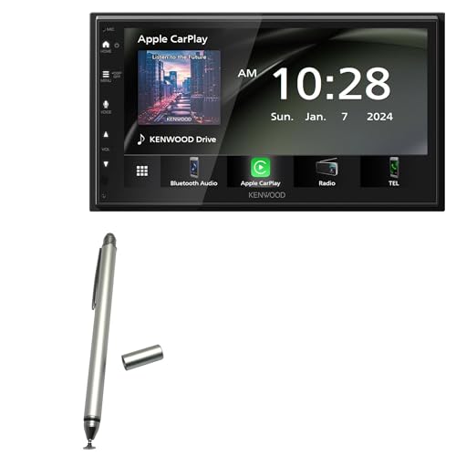 BoxWave Stylus Pen Compatible with Kenwood DMX4710S - DualTip Capacitive Stylus, Fiber Tip Disc Tip Capacitive Stylus Pen - Metallic Silver -  bw-1975-56205-11761