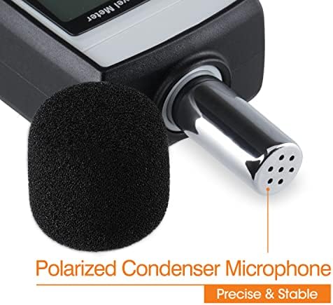 Decibel Meter Sound Level Reader 30-130dB(A), Hand-held Sound Noise Meter, Digital Noise Meter Decibel Monitoring Tester Calibrated Audio Noise Volume Measuring Tool