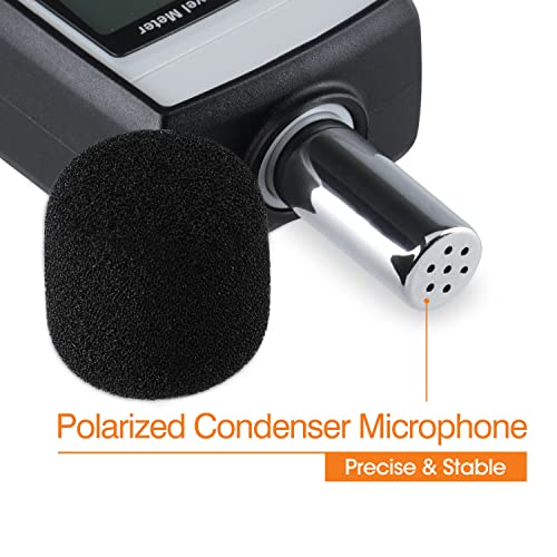 Decibel Meter Sound Level Reader 30-130dB(A), Hand-held Sound Noise Meter, Digital Noise Meter Decibel Monitoring Tester Calibrated Audio Noise Volume Measuring Tool