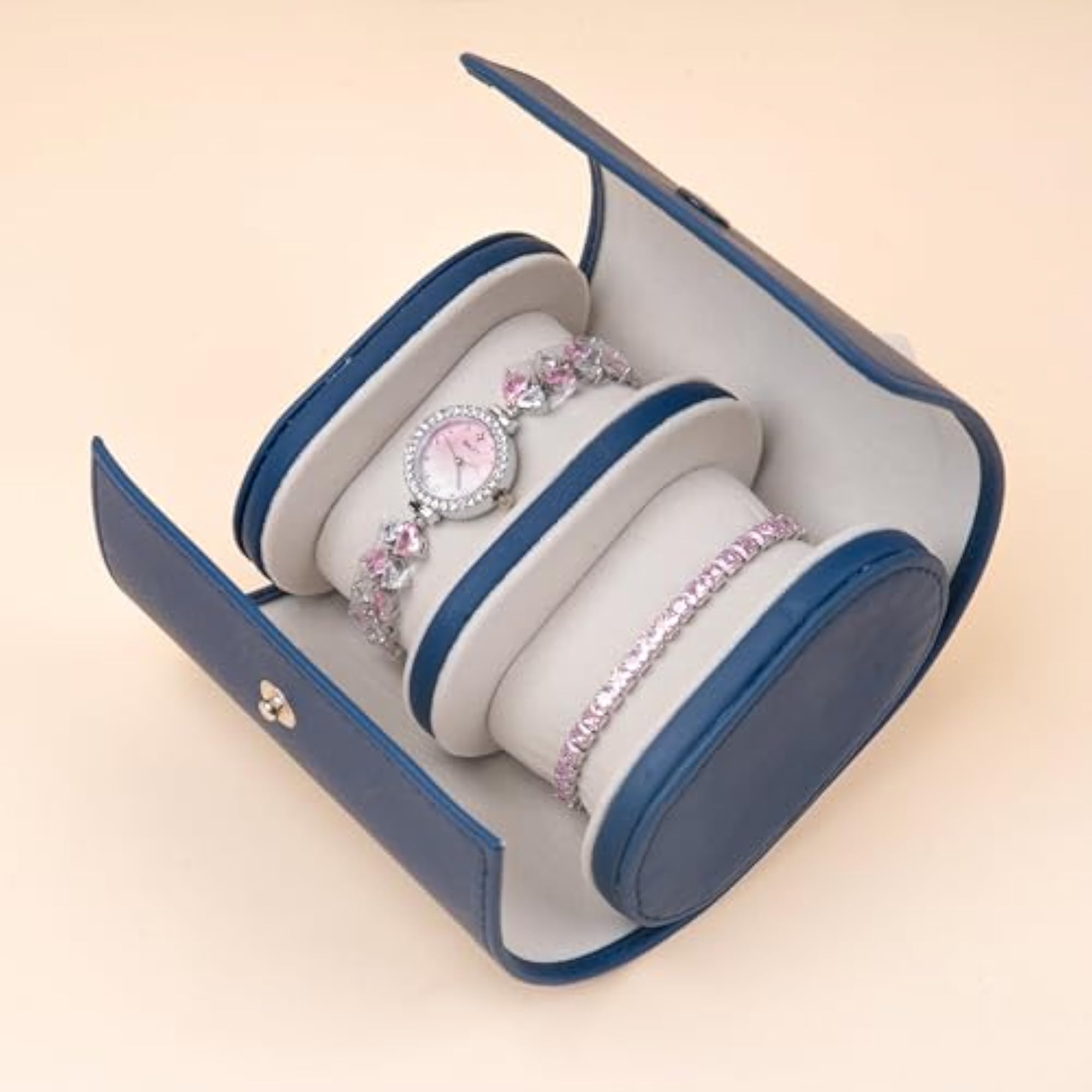 Stylish Crystal Studded Watch Bracelet Stack for Women & Girls